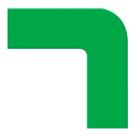 Accuform Accuform Tough-Mark Floor Marking Shape, 6inx6in Rounded Corner, Green PTP206GN